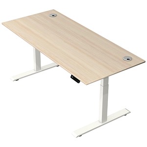 Kerkmann Move 2 Plus elektrisch höhenverstellbarer Schreibtisch ahorn rechteckig, T-Fuß-Gestell weiß 180,0 x 80,0 cm