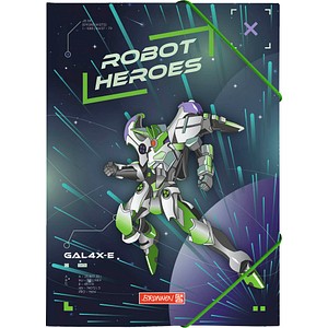 BRUNNEN Sammelmappe ROBOT HEROES DIN A4 dunkelblau, mint, 1 St.