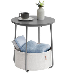 VASAGLE Beistelltisch rund Spanplatte grau 45,0 x 45,0 x 50,0 cm, 1 St.