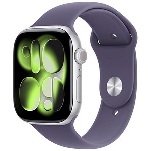 Apple Watch Series 11 46 mm Aluminium (GPS) Sportarmband M/L  nebelviolett, silber