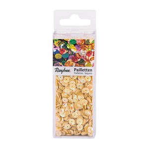 Rayher Streu-Pailletten irisierend gelb gewölbt Ø 6,0 mm, 4.000 St.
