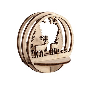 Rayher Bastelholz natur Steckteile Waldstimmung Ø 7,5 cm, 1 Pack