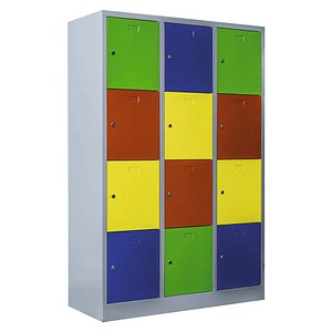 ClassiX Schließfachschrank lichtgrau, bunt X-523432, 12 Schließfächer 118,5 x 50,0 x 180,0 cm