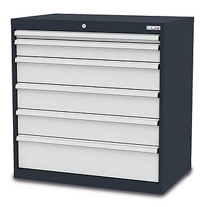 Simplaflex® Systemeinrichter C-Line Schubladenschrank anthrazit 6 Schubladen 90,0 x 57,5 x 92,0 cm, 1 St.