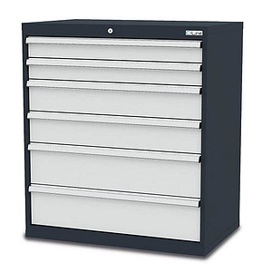 Simplaflex® Systemeinrichter C-Line Schubladenschrank anthrazit 6 Schubladen 90,0 x 57,5 x 102,0 cm, 1 St.