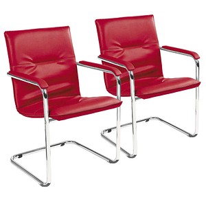 Nowy Styl Besucherstühle Rumba RUMBA CHROM V79N rot Kunstleder, 2 St.