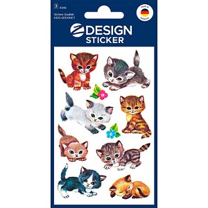 AVERY Zweckform Aufkleber 4346 Katzen, 30 Etiketten