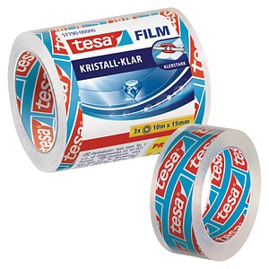 tesa KRISTALL-KLAR Klebefilm transparent 15,0 mm x 10,0 m 3 Rollen