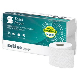 Satino Toilettenpapier liquify 2-lagig Recyclingpapier, 8 Rollen
