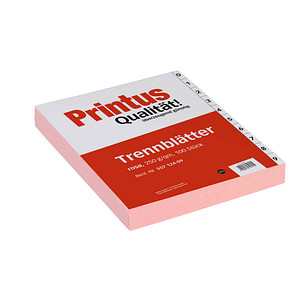 Printus Trennblätter DIN A4 0-9 rosa, 250 g/qm, 100 St.