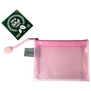 FolderSys Reißverschlussbeutel Candy-Bag DIN A7 rot/pastell rosé 0,20 mm, 1 St.