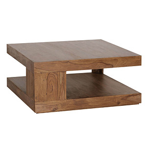 WOHNLING Couchtisch quadratisch Massivholz sheesham 90,0 x 90,0 x 40,0 cm, 1 St.