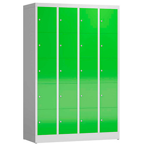 ClassiX Schließfachschrank gelbgrün, lichtgrau X-520545, 20 Schließfächer 118,5 x 50,0 x 180,0 cm