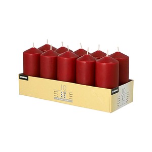 STARPAK Stumpenkerzen bordeaux, 10 St.