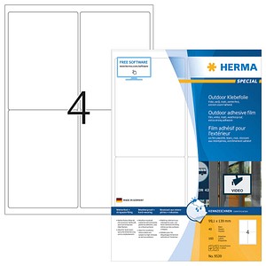 160 HERMA Folien-Kraftklebe-Etiketten 9539 weiß 99,1 x 139,0 mm