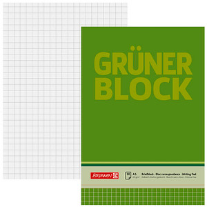 BRUNNEN Briefblöcke "Grüner Block" DIN A5 kariert