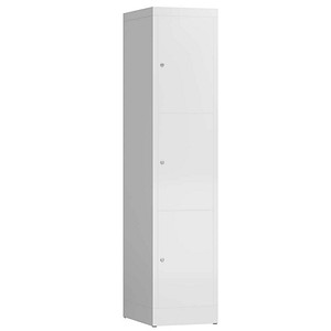 ClassiX Schließfachschrank signalweiß X-523317, 3 Schließfächer 41,5 x 50,0 x 180,0 cm