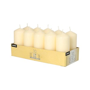 STARPAK Stumpenkerzen creme, 10 St.