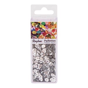 Rayher Streu-Pailletten silber gewölbt Ø 6,0 mm, 4.000 St.