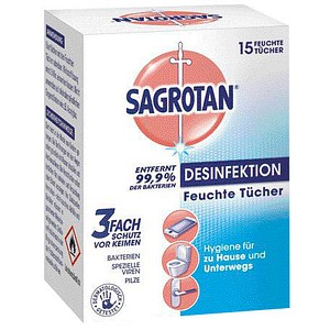 SAGROTAN® Desinfektionstücher DESINFEKTION, 15 St.