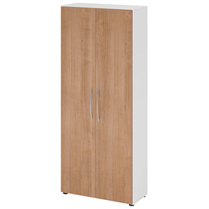 HAMMERBACHER Aktenschrank 4100, V4100/W/N/BM weiß, nussbaum 4 Fachböden 80,0 x 34,6 x 188,0 cm