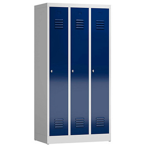 ClassiX Spind enzianblau, lichtgrau X-510131, 3 Schließfächer 87,0 x 50,0 x 180,0 cm