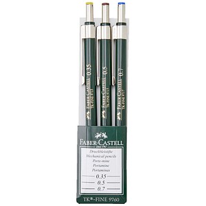 FABER-CASTELL Druckbleistifte grün HB 0,35 + 0,5 + 0,7 mm, 1 St.