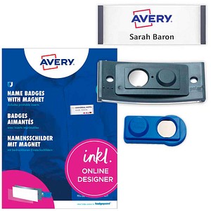 AVERY Zweckform Namensschilder mit Magnet 7,0 x 3,0 cm, 1 Set