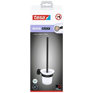 tesa WC-Garnitur MOON schwarz, Glas Metall, 1 St.