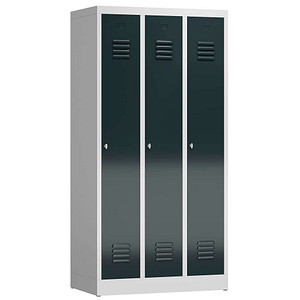ClassiX Spind anthrazit, lichtgrau X-510138, 3 Schließfächer 87,0 x 50,0 x 180,0 cm