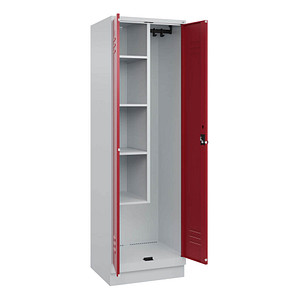 CP Putzmittelschrank Classic PLUS 080120-00 S10001 lichtgrau, rubinrot 4 Fachböden 60,0 x 50,0 x 195,0 cm, aufgebaut, 1 St.