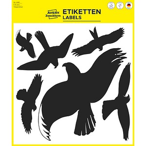 AVERY Zweckform Hinweisaufkleber Warnvögel Vogel 7,6 x 12,0 cm, 6 St.