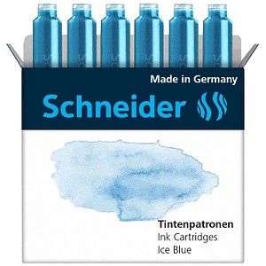 Schneider Pastell Tintenpatronen für Füller Ice Blue 6 St.