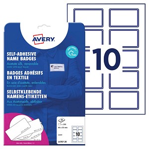 AVERY Zweckform Namensetiketten L4787-20 weiß 80,0 x 50,0 mm, 20 Blatt