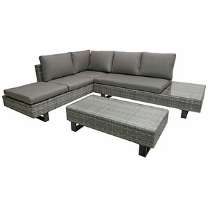 Garden Pleasure Loungegruppe Cadiz, grau Kunststoff, Metall, 11-teilig