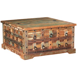 Garden Pleasure KALANKA Beistelltisch quadratisch Massivholz braun 90,0 x 90,0 x 47,0 cm, 1 St.