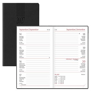 Lediberg Taschenkalender Wochenplaner 2027 schwarz, 1 St.