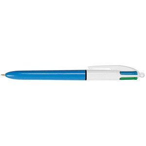 BIC 4-Farben-Kugelschreiber 4 Colours Original hellblau/weiß, Schreibfarbe: schwarz, blau, rot, grün, 1 St.