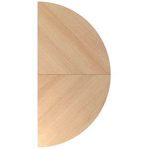 HAMMERBACHER Anbautisch höhenverstellbar LA160 eiche, silber halbrund 80,0 x 160,0 x 65,5 - 82,5 cm