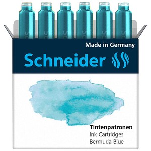 Schneider Tintenpatronen für Füller Pastell Bermuda Blue, 6 St.