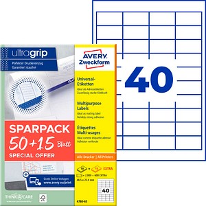 AVERY Zweckform Etiketten weiß 48,5 x 25,4 mm, 65 Blatt