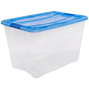IRIS Ohyama Clear NTB Aufbewahrungsbox 60,0 l transparent, blau 39,5 x 57,5 x 36,5 cm