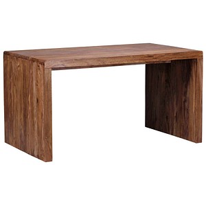 WOHNLING Schreibtisch braun rechteckig, Wangen-Gestell braun 140,0 x 80,0 cm