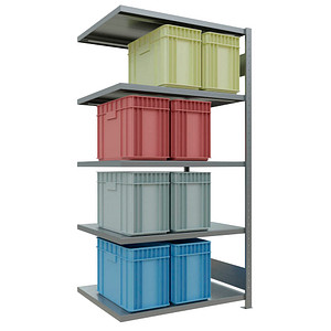 SCHULTE Anbau-Schwerlastregal MULTIplus 250 12985-LR silber 100,0 x 80,0 x 200,0 cm