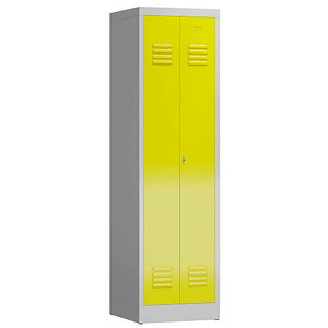 ClassiX Spind lichtgrau, zinkgelb X-510406, 1 Schließfach 50,0 x 50,0 x 180,0 cm