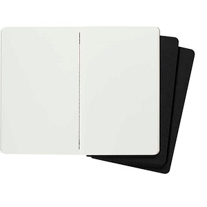MOLESKINE Notizbücher Cahier ca. DIN A5 blanko, schwarz Softcover 80 Seiten, 3 St.