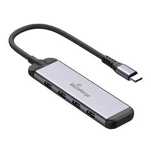 MediaRange USB-Hub 4-fach silber