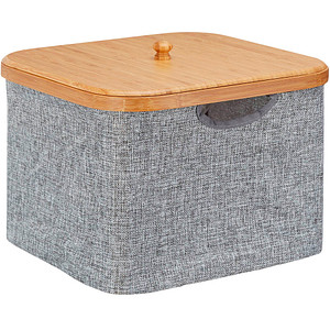 relaxdays Aufbewahrungsbox grau/braun 33,0 x 33,0 x 25,0 cm