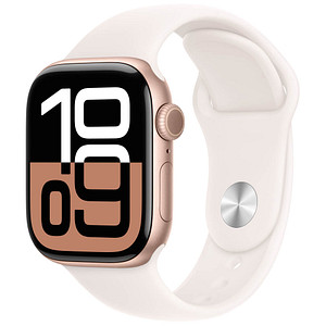 Apple Watch Series 10 42 mm Aluminium (GPS) Sportarmband M/L  blassrosa, roségold