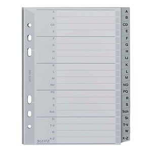 LEITZ Ordnerregister DIN A5 Vollformat A-Z grau 20-teilig, 1 Satz
